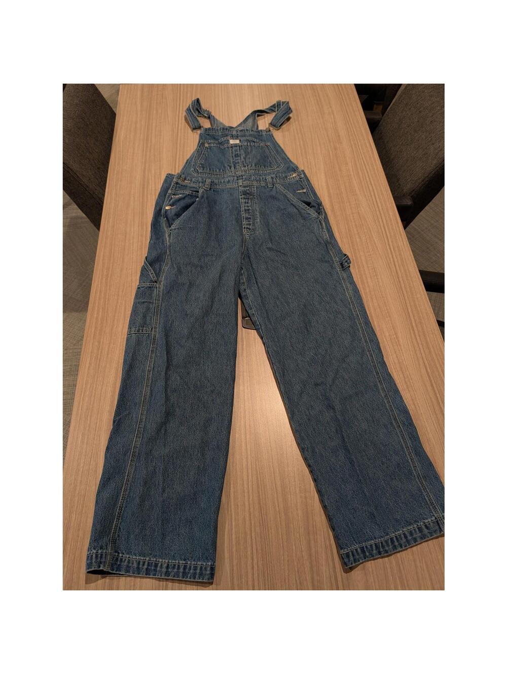 Vtg Y2K Calvin Klein Denim Unisex Overalls Sz L - Classic Blue Jean Dungarees